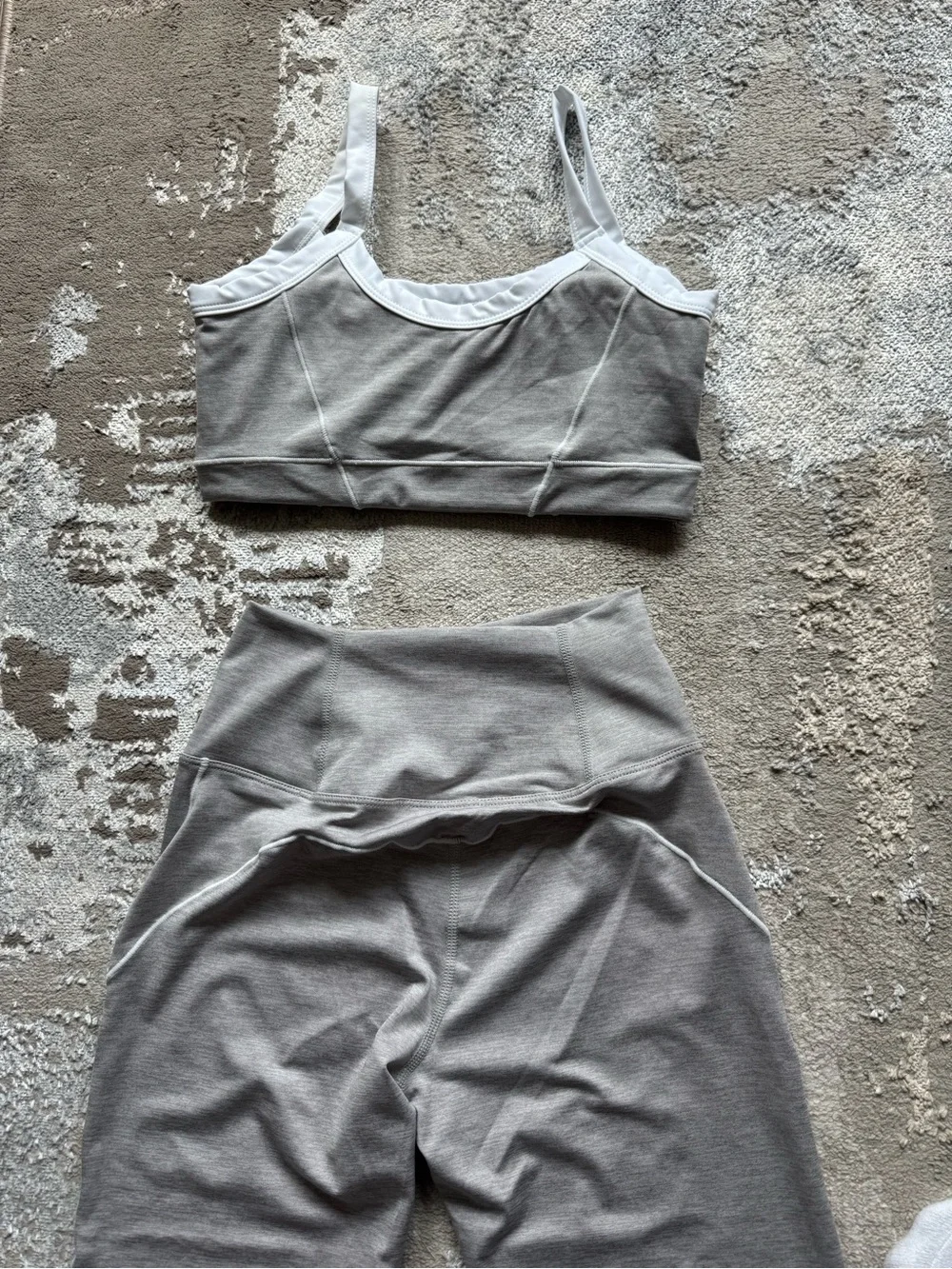 Light Gray Women's Yoga Pants & Sports Bra Set